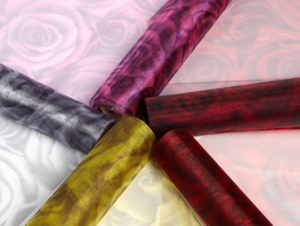 Rose organza 37cm x 5mt burgandy