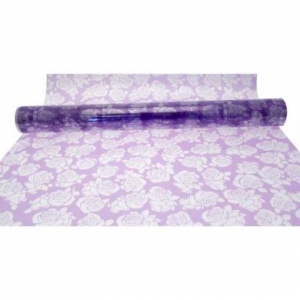 Cellophane Film Roll 8 0cmX100mt Lilac Cut Out Roses Film