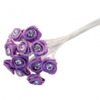 Ribbon Rose W Diamante Lilac