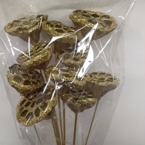 Pick Lotus Head Gold Glitter (10)