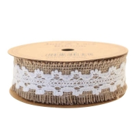 Ribbon Jute w White Lace