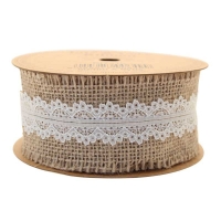 Ribbon Jute w Cream Lace