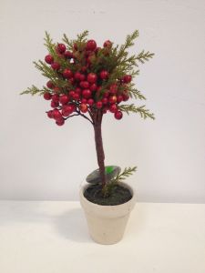 Topiary Red berry & Leaf Spray