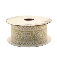 Ribbon Flower  Lace Cream