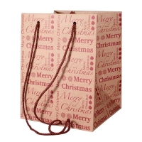 Hand Tie Bag Kraft Merry Christmas  (19x25cm)
