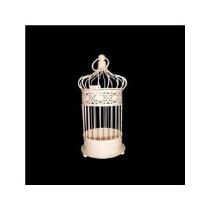 Bird Cage Cream 30cm high 14cm Diameter