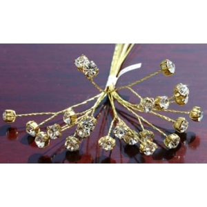 Clear Diamonte on Gold Wire (6mm)