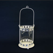 Lantern Cream tuscany Hurricane  w/beads