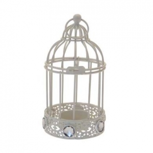 Cream Bird Cage Tealight Holder