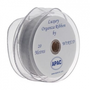 Organza Wired Silver 30mm