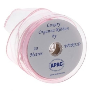 Organza Wired Pink 30mm