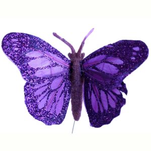 Butterfly  - Dark Purple with Glitter
