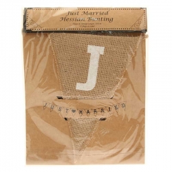 Bunting Just Married Hessian