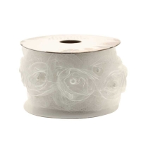 Organza Bridal White Rose 40mm
