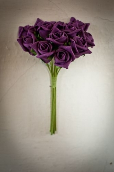Artificial Mini Rose 12 Bunch Magenta