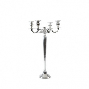 Candleabra Shiny Aluminium 60cm 5 Arm