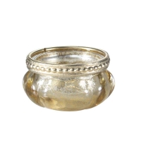 Candle Holder Gold 6x6x3.5cm