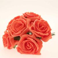 Georgia Foam Rose - Orange (7cm) 6 stems