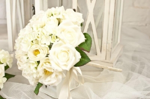 Bouquet English Gartden Cream Rose w Hydra.