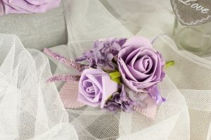 Artificial Rose Cluster Lilac 18pc