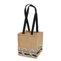 Jute Bag Stephnie Silver/Black 14x14x16cm