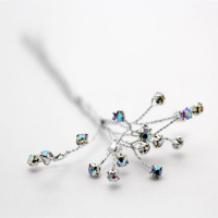 Iridescent diamonte on silver wire (4mm)