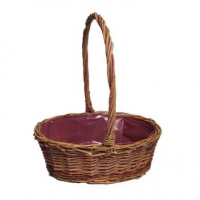 Basket Small Oval Unpeeled 26x24x17cm