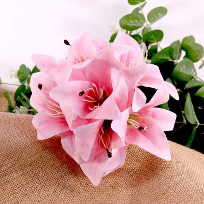 Lily Bouquet X6 Heads Pink
