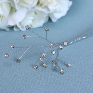 Rainbow Diamante on Wire Silver x6 (4mm)