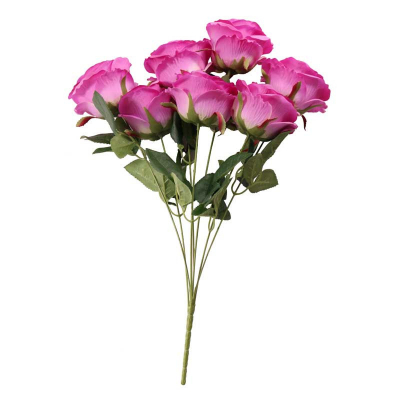 Artificial Rose Bunch 7 Heads Purple (47.5x10cm)