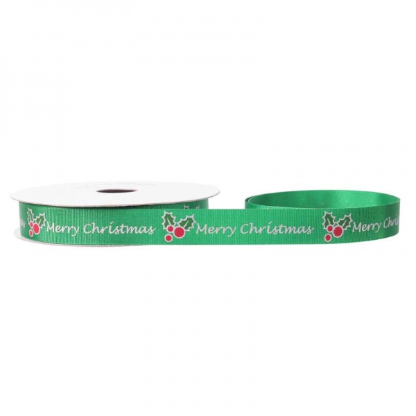 Ribbon Green w Holly\Merry Christmas
