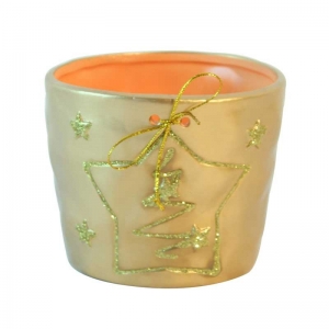 Ceramic Pot Gold Christmas Tree