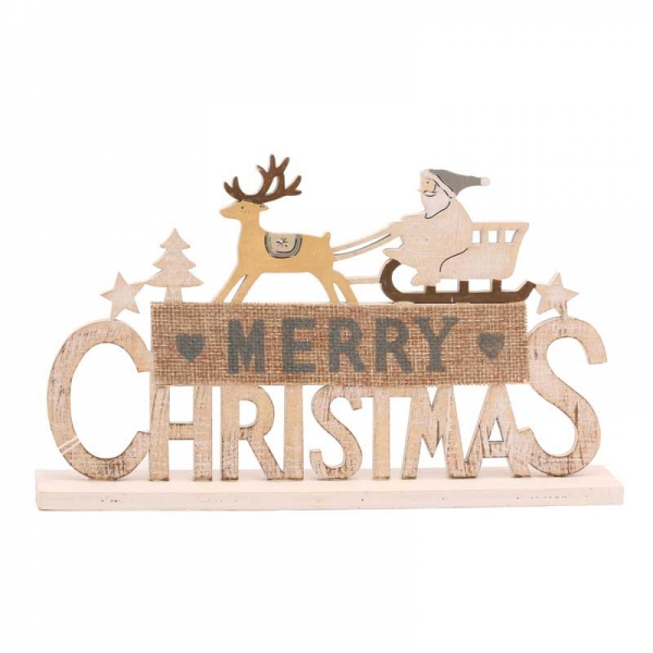Deco Merry Christmas Wooden Sign