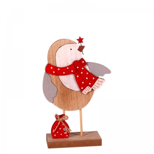 Deco Wooden Bird Standing - Small