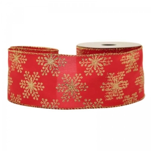 Ribbon Satin Snowflakes Red / Gold