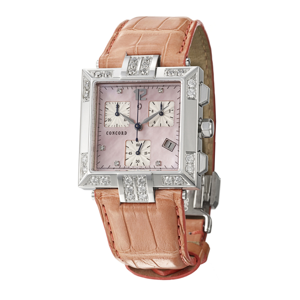 Concord La Scala Steel Women's Quartz Watch <b>with Leather Strap</B>